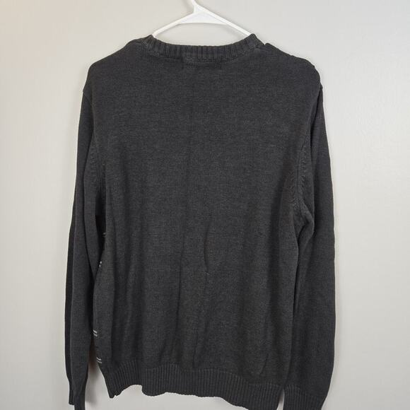 OSCAR DE LA RENTA Men's Sweater Gray Plaid Grid Pull Over Crew Neck Large Preppy - Picture 4 of 5